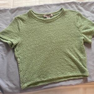 Textured mint green crop top